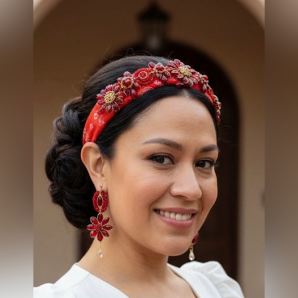 Red Floral Headband